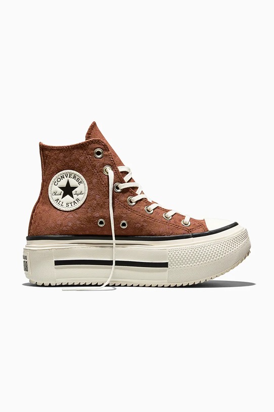 Converse trampki Ctas Double Stack platforma brązowy A17883C