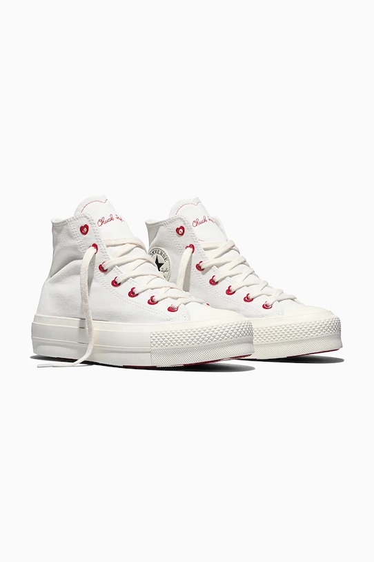 Detské tenisky Converse Chuck Taylor All Star Lift Valentine's Day A19058C biela SS26