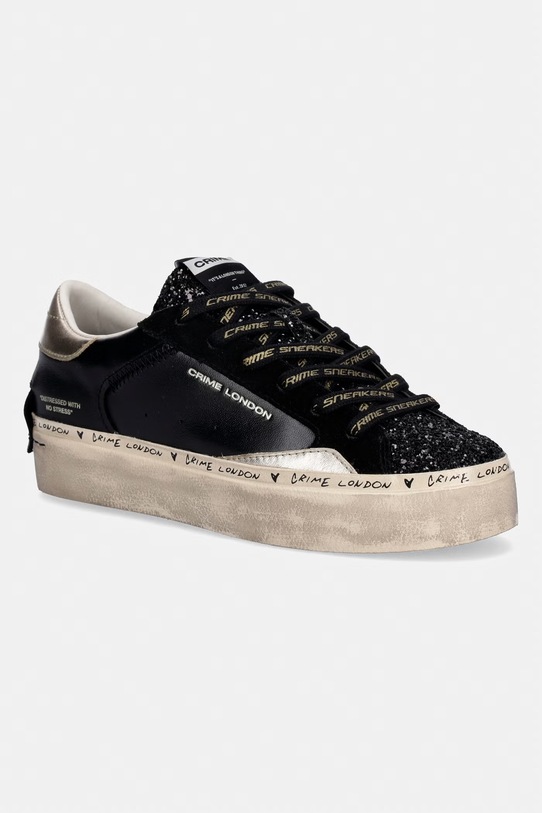 Crime London sneakersy DISTRESSED PLATFORM tekstylny czarny 25074AA8.20