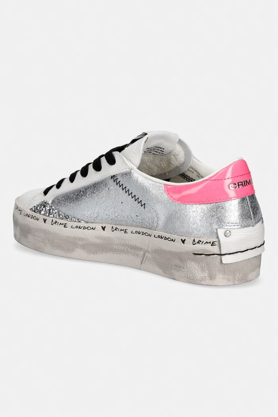 Obuwie Crime London sneakersy skórzane DISTRESSED PLATFORM 29050PP8.25 srebrny