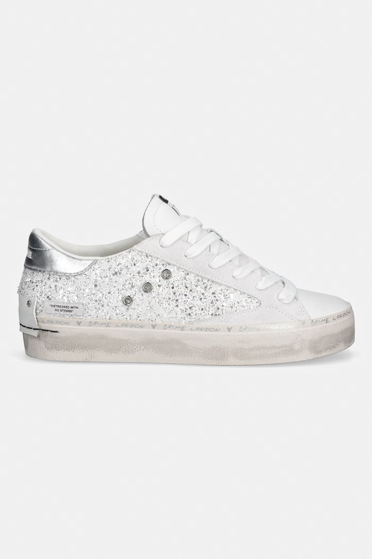 Crime London sneakersy skórzane DISTRESSED PLATFORM 29052PP8.10 szary SS26