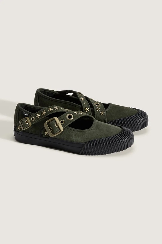 Vans baleriny zamszowe Mary Jane Straps VN000D9AOLV1 zielony SS26