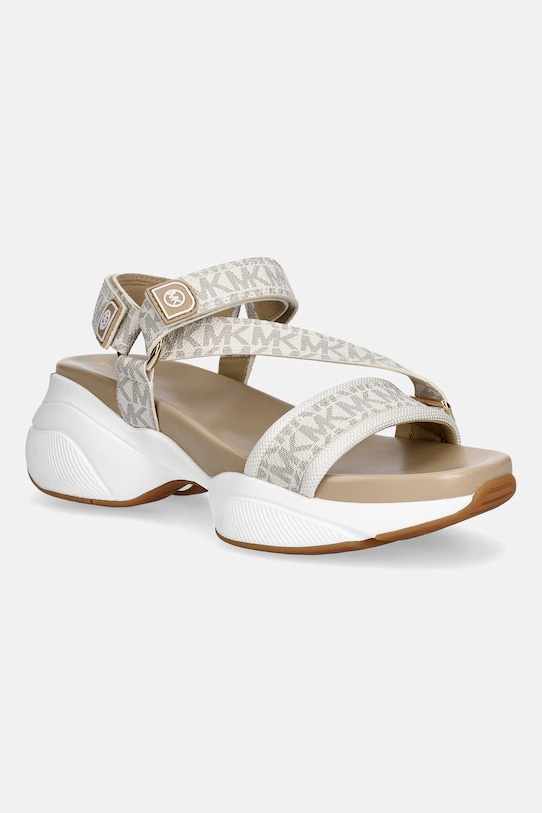 MICHAEL Michael Kors sandały na koturnie damskie Bowie Sandal beżowy 43S6BWFA1B.150