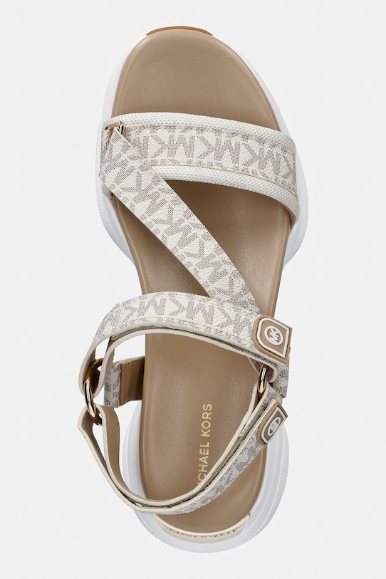 MICHAEL Michael Kors sandały na koturnie damskie Bowie Sandal beżowy 43S6BWFA1B.150