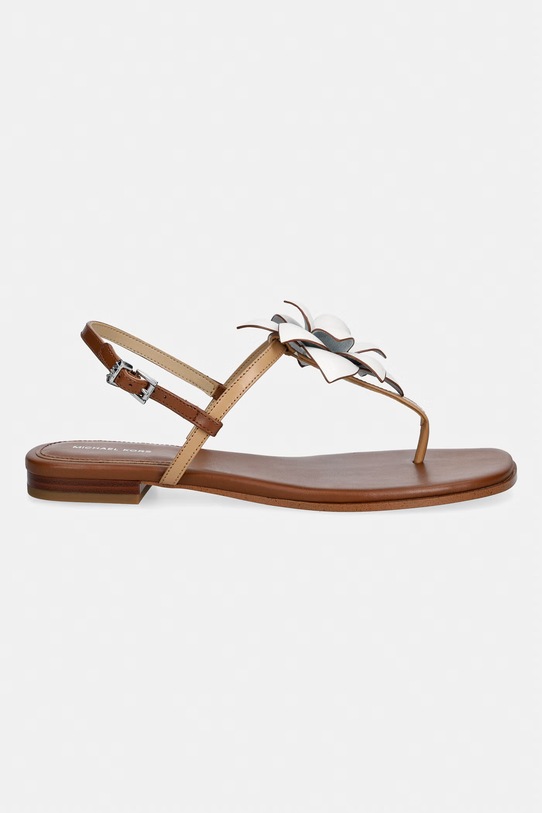 MICHAEL Michael Kors sandały damskie skórzane Jacie Thong Sandal 40S6JCFS1L.198 beżowy SS26