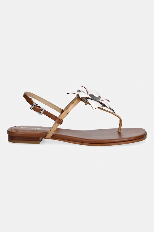 MICHAEL Michael Kors sandały damskie skórzane Jacie Thong Sandal 40S6JCFS1L.198 beżowy SS26