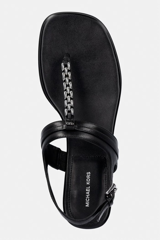 MICHAEL Michael Kors sandále na plochom podpätku dámske kožené Marcia Thong Sandal čierna 40S6MCFS1L.001