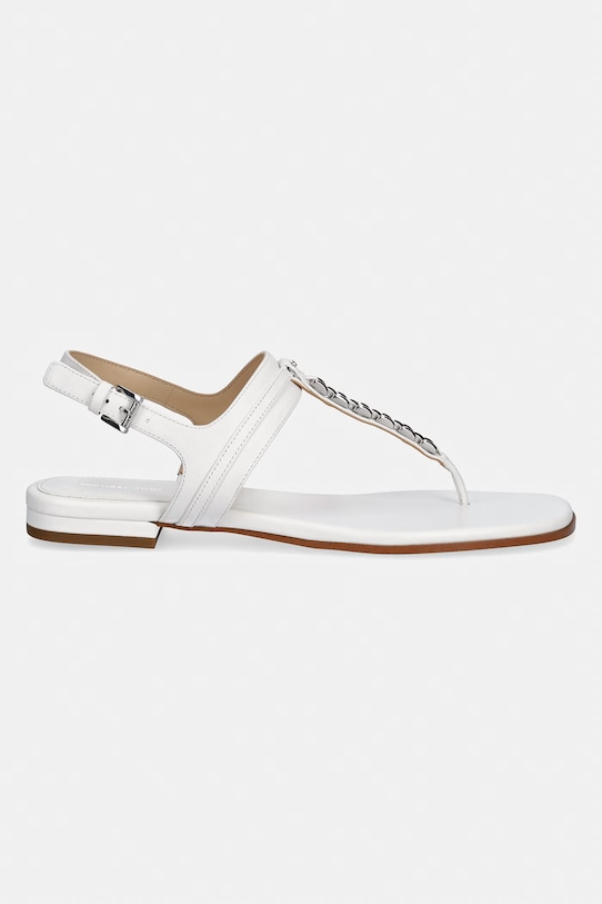 MICHAEL Michael Kors sandały na płaskim obcasie damskie skórzane Marcia Thong Sandal 40S6MCFS1L.085 biały SS26