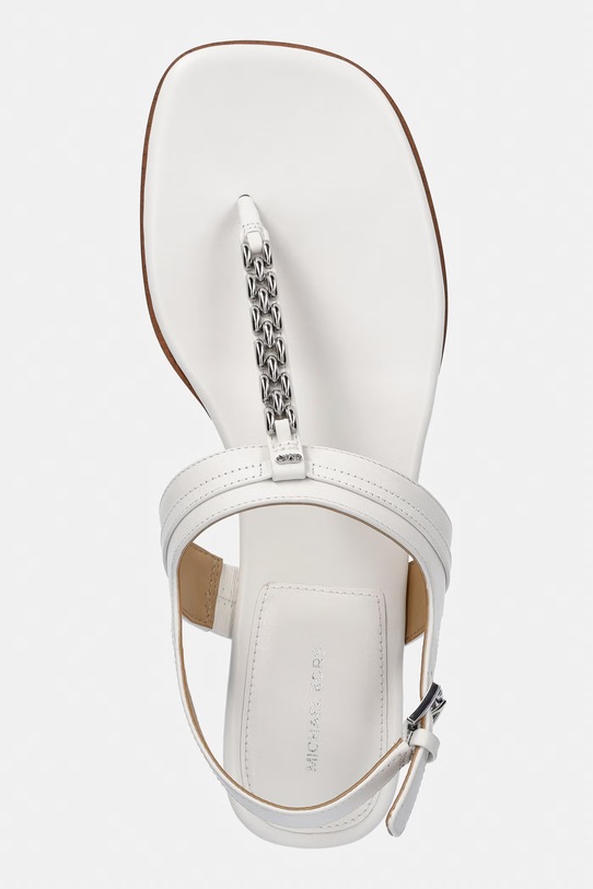 MICHAEL Michael Kors sandały na płaskim obcasie damskie skórzane Marcia Thong Sandal biały 40S6MCFS1L.085