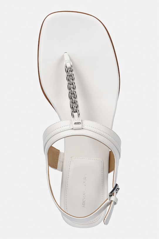 MICHAEL Michael Kors sandały na płaskim obcasie damskie skórzane Marcia Thong Sandal biały 40S6MCFS1L.085