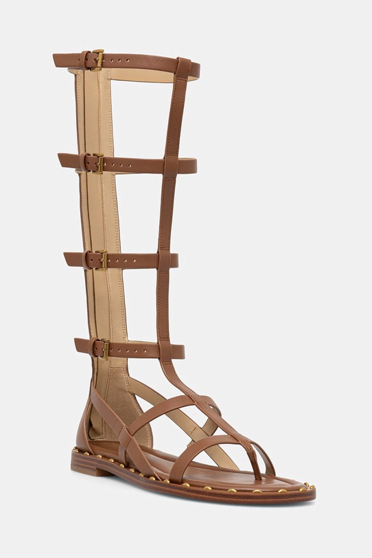 Δερμάτινα σανδάλια MICHAEL Michael Kors Noa High Sandal φλατ καφέ 40S6NOFS3L.230