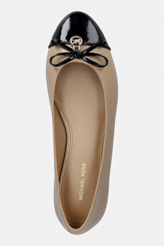 MICHAEL Michael Kors baleriny skórzane Piper Flex Ballet beżowy 40S6PIFP1L.156