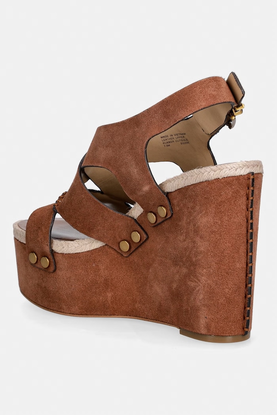 Παπούτσια Πέδιλα σουέτ MICHAEL Michael Kors Raven Wedge Sandal 40S6RVMS2S.230 καφέ