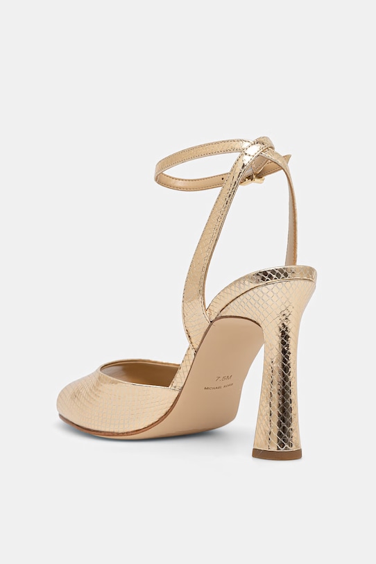 Obuwie MICHAEL Michael Kors sandały na wysokim obcasie skórzane Rosie High Sandal 40S6RSHS1M.740 złoty