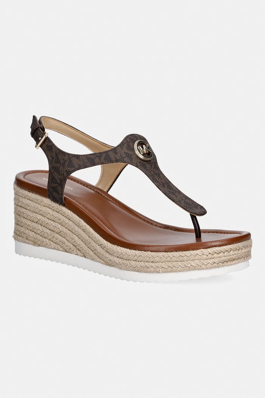 Πέδιλα MICHAEL Michael Kors Val Thong Wedge πλατφόρμα καφέ 40S6VAMS1B.200
