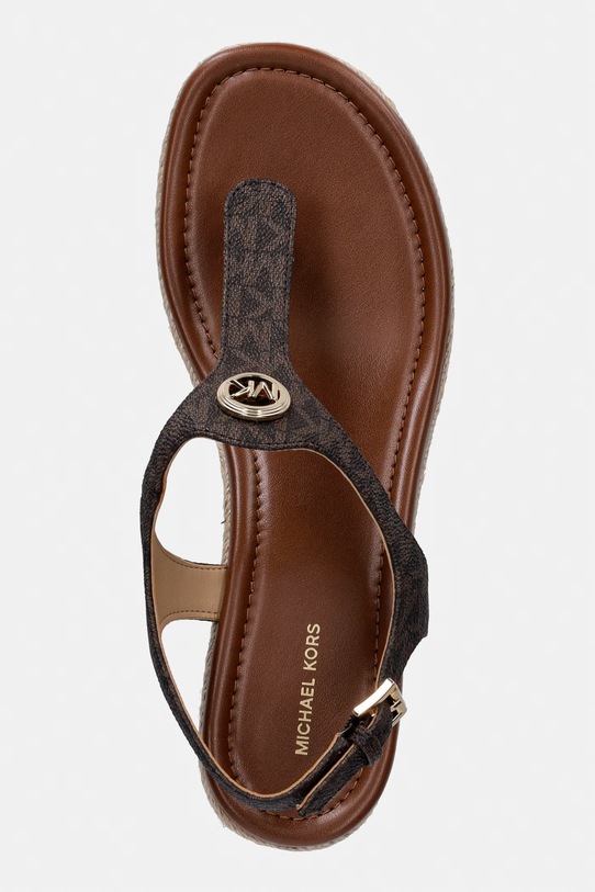 Πέδιλα MICHAEL Michael Kors Val Thong Wedge καφέ 40S6VAMS1B.200
