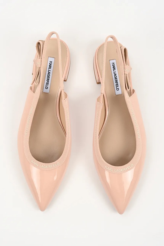 Karl Lagerfeld baleriny skórzane Kerrie beżowy KL40159.1NU