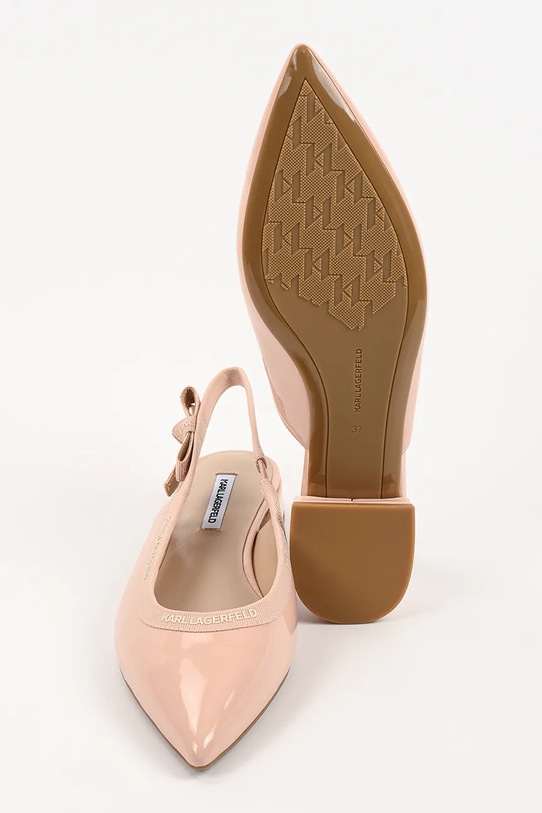 Karl Lagerfeld baleriny skórzane Kerrie KL40159.1NU beżowy