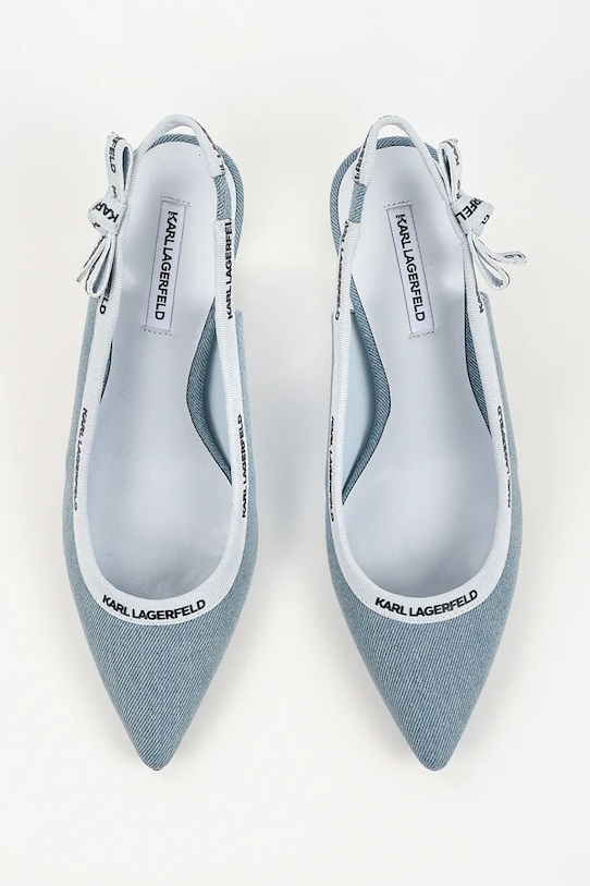 Karl Lagerfeld czółenka skórzane Sienna niebieski KL32706D.DAB