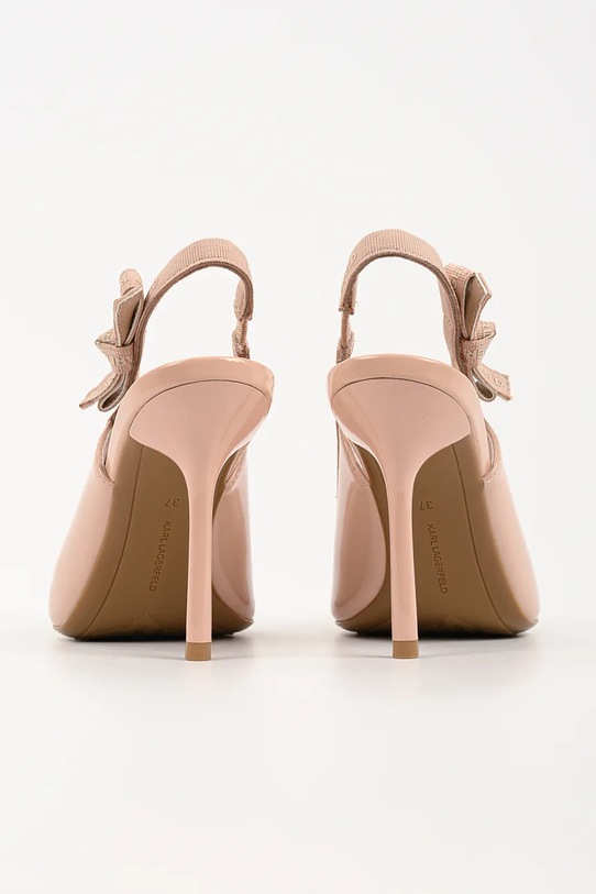 Cipők Karl Lagerfeld bőr tűsarkú Sarabande KL30908A.1NU bézs