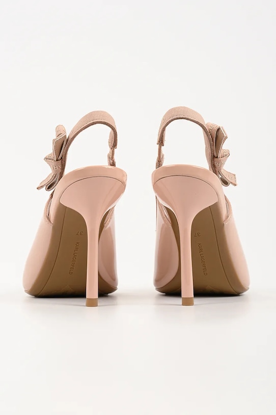 Cipők Karl Lagerfeld bőr tűsarkú Sarabande KL30908A.1NU bézs