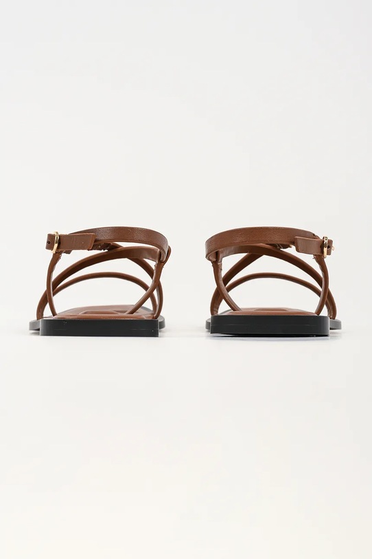 Обувь Karl Lagerfeld сандалии на плоском каблуке женские кожаные Brio Ii KL85423.022 коричневый