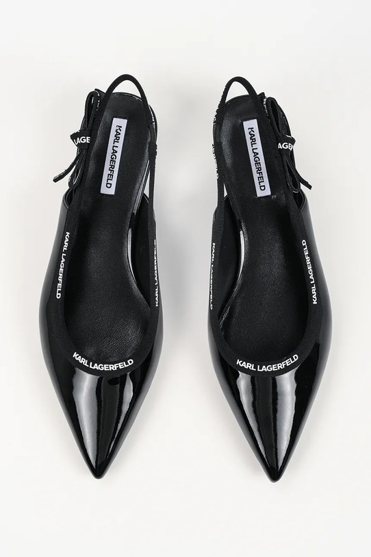 Karl Lagerfeld szpilki skórzane Pasha czarny KL30109R.1BP