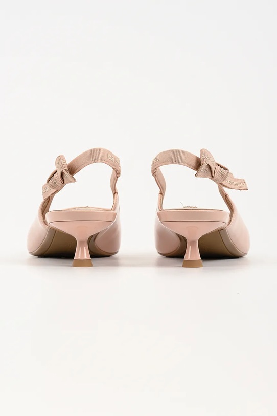 Obuwie Karl Lagerfeld szpilki skórzane Pasha KL30109R.1NU beżowy