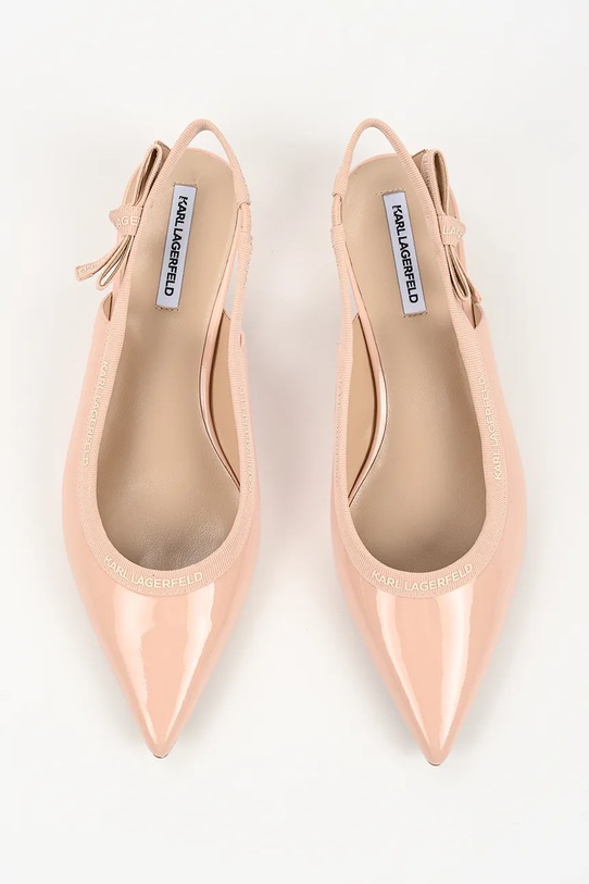 Karl Lagerfeld szpilki skórzane Pasha beżowy KL30109R.1NU