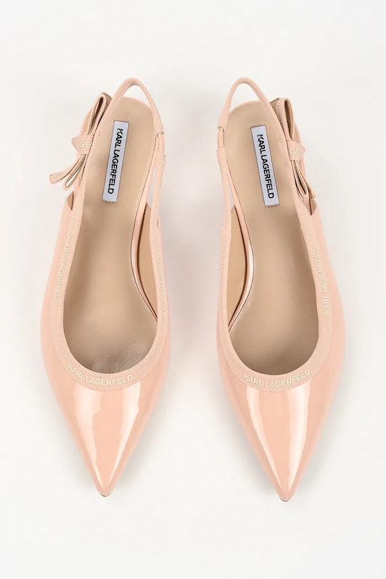 Karl Lagerfeld szpilki skórzane Pasha beżowy KL30109R.1NU