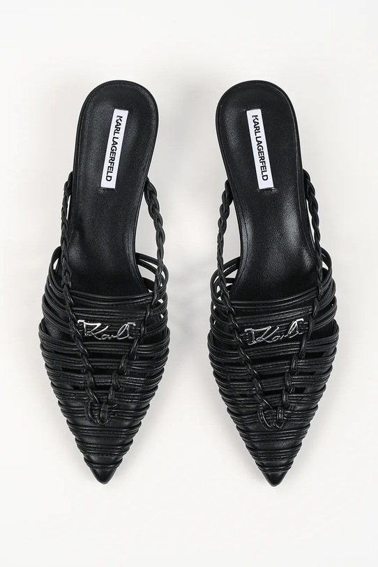 Karl Lagerfeld szpilki skórzane Pasha czarny KL30108A.000