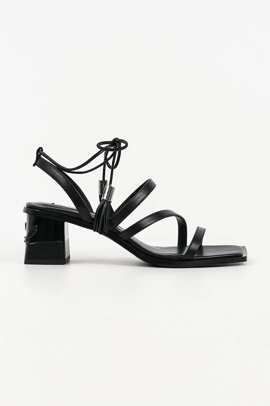 Karl Lagerfeld sandały skórzane Kayla słupek czarny KL35416.000