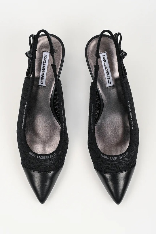 Karl Lagerfeld szpilki skórzane Sienna czarny KL32728.M0X