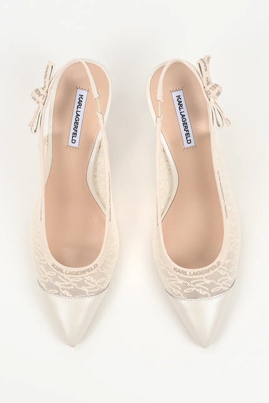 Karl Lagerfeld szpilki skórzane Sienna beżowy KL32728.M11