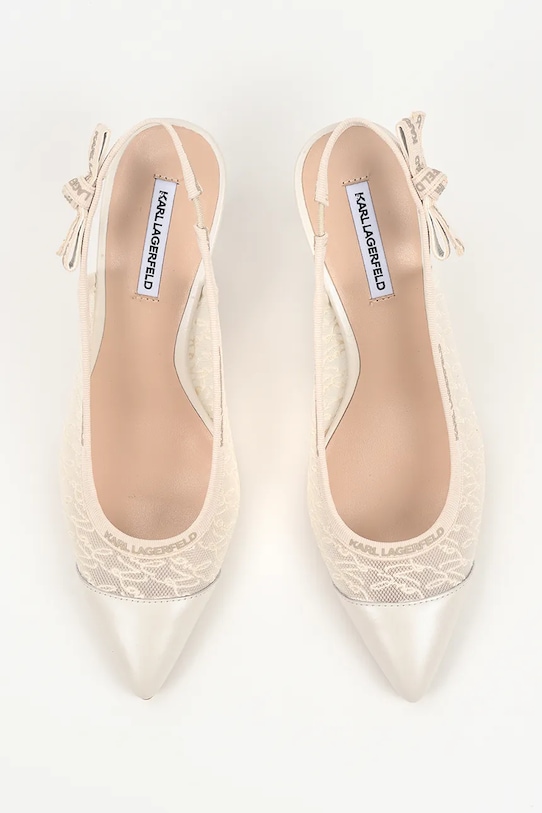 Karl Lagerfeld szpilki skórzane Sienna beżowy KL32728.M11