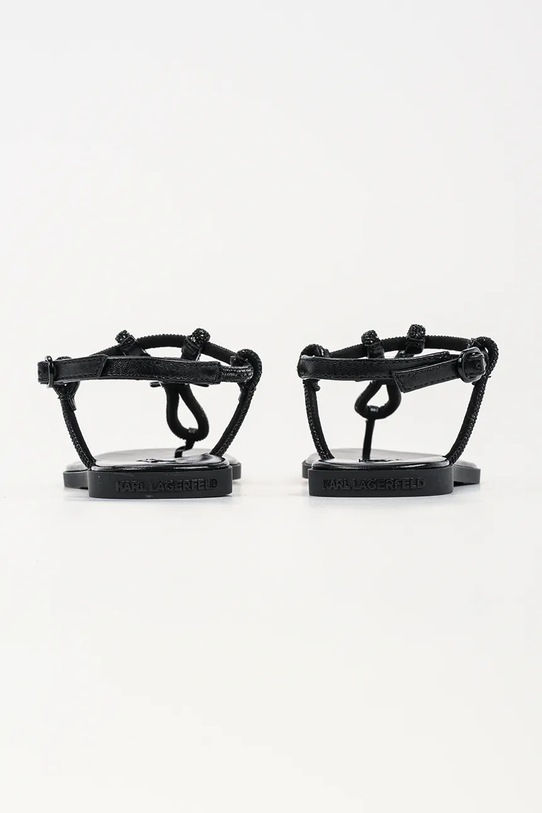 Obuwie Karl Lagerfeld sandały z odkrytą piętą damskie skórzane Olympia Ii KL87416.G0X czarny