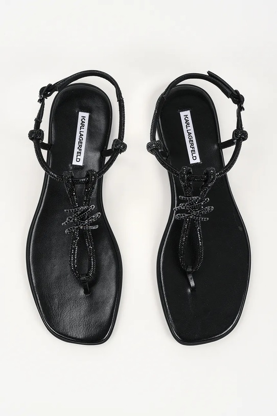 Karl Lagerfeld sandały z odkrytą piętą damskie skórzane Olympia Ii czarny KL87416.G0X