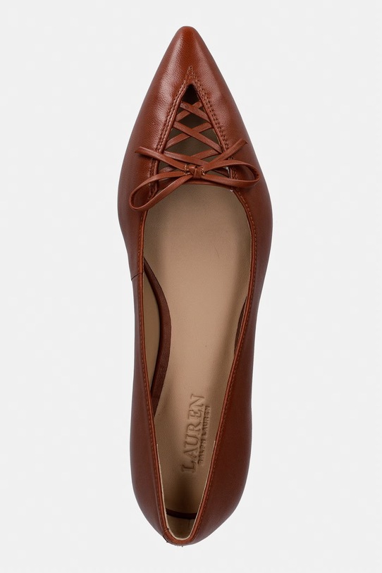 Lauren Ralph Lauren baleriny skórzane Londyn Lace Up brązowy 802P06376001.200