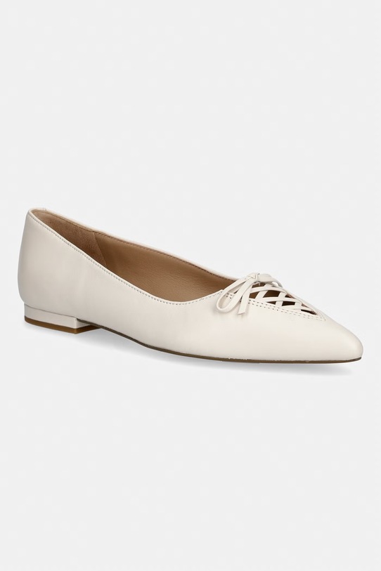 Lauren Ralph Lauren baleriny skórzane Londyn Lace Up beżowy 802P06376003.100