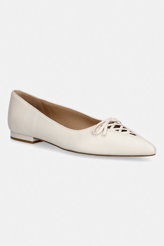 Lauren Ralph Lauren baleriny skórzane Londyn Lace Up beżowy 802P06376003.100