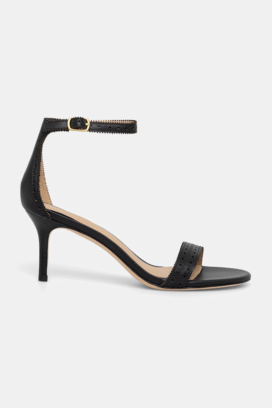 Lauren Ralph Lauren sandały na wysokim obcasie skórzane Allie M 802P10639001.001 czarny SS26