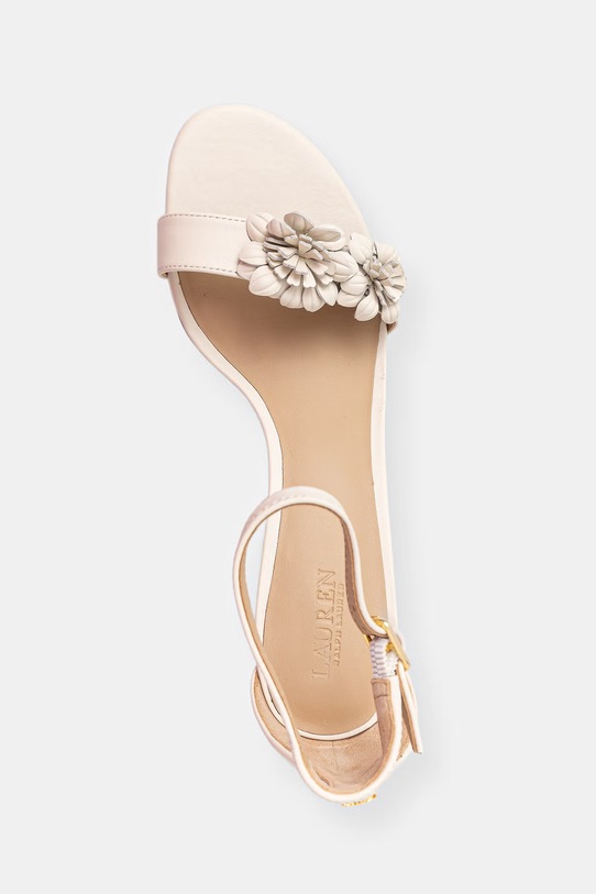 Lauren Ralph Lauren sandały na wysokim obcasie skórzane Allie M Flwr beżowy 802P10640001.100