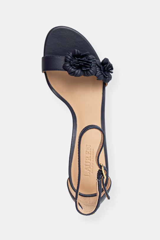 Lauren Ralph Lauren sandały na wysokim obcasie skórzane Allie M Flwr granatowy 802P10640002.410