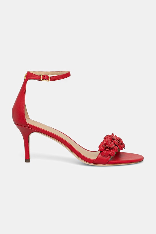 Lauren Ralph Lauren sandały na wysokim obcasie skórzane Allie M Flwr 802P10640003.600 czerwony SS26