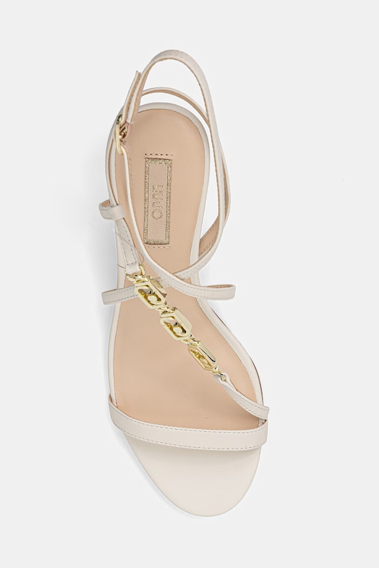 Liu Jo sandały na niskim obcasie skórzane TESS 04 beżowy SA6059P0062S1400