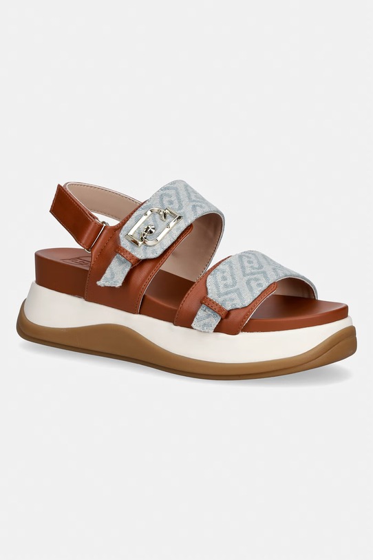 Liu Jo sandále na platforme dámske FIONA 02 hnedá BA6087EX350S3993