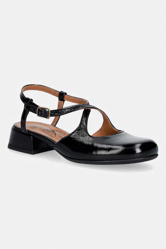 Fly London baleriny skórzane CARK471FLY odkryta pięta czarny P145471000