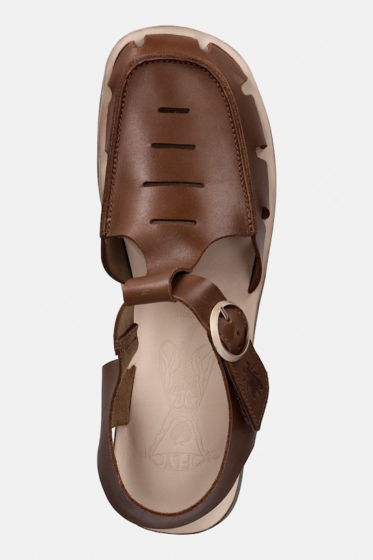 Fly London sandały skórzane EFAI392FLY brązowy P145392002