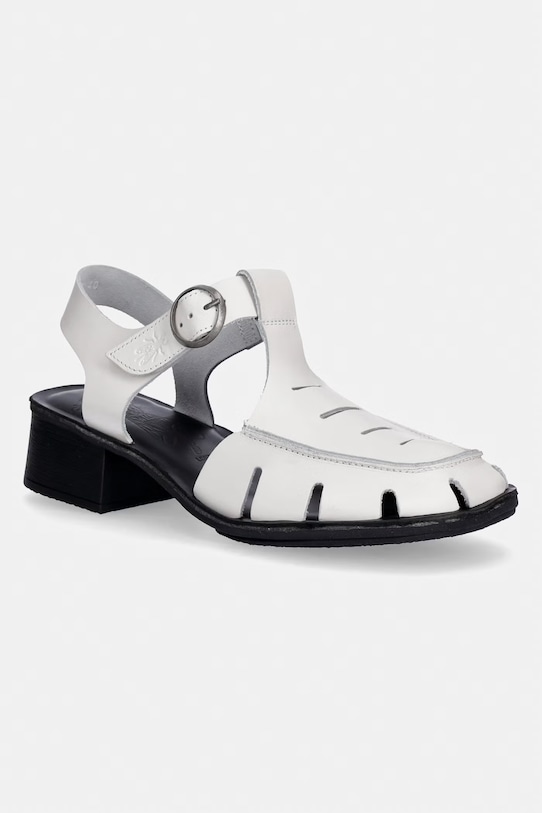 Fly London sandały skórzane EFAI392FLY słupek biały P145392004