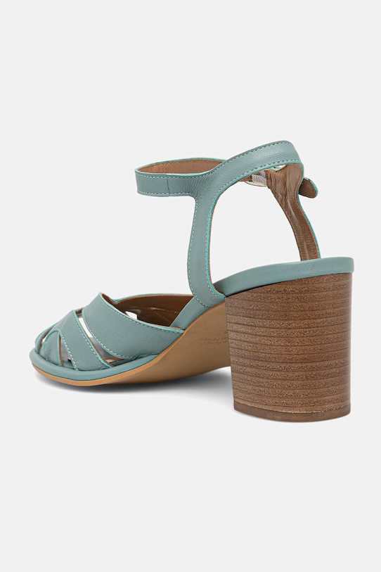 Obuv Fly London sandále na podpätku kožené MEBU450FLY P145450001 tyrkysová